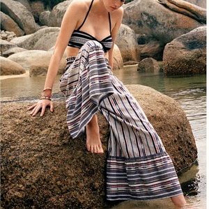 BNWT Maeve by Anthropologie Zamirah Wide Leg Striped Drawstring Bohemian Pants